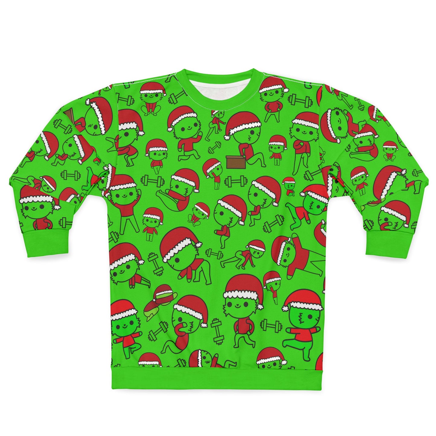 Grinch Gains – All-Over Print Sweatshirt for PE Teachers