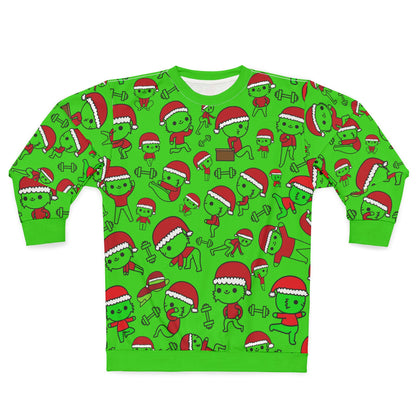 Grinch Gains – All-Over Print Sweatshirt for PE Teachers