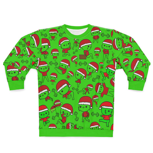 Grinch Gains – All-Over Print Sweatshirt for PE Teachers