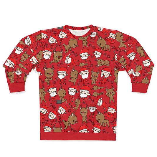 FitMas Sweatshirt – Santa & Reindeer Gym Edition